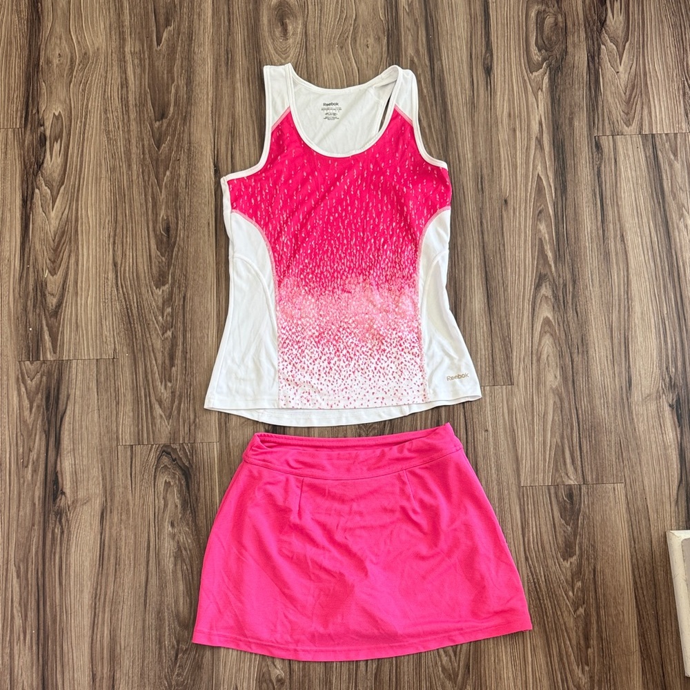 Reebok Pink and White Skort Set